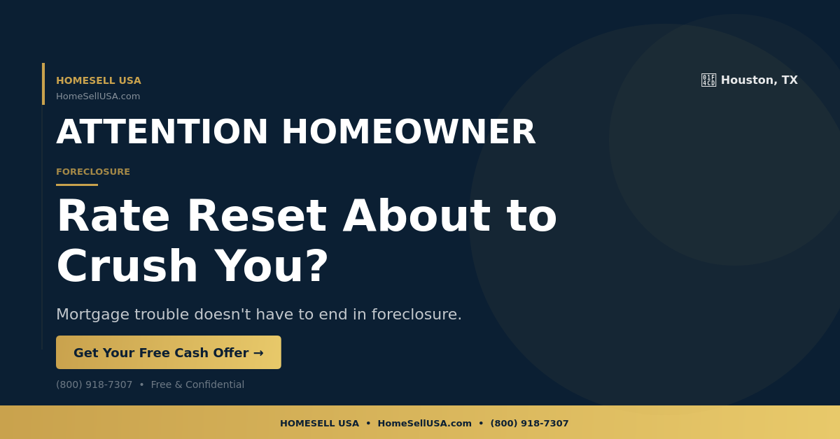 Rate Reset About to Crush You? - Houston, TX - HOMESELL USA