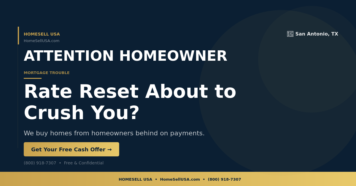 Rate Reset About to Crush You? - San Antonio, TX - HOMESELL USA