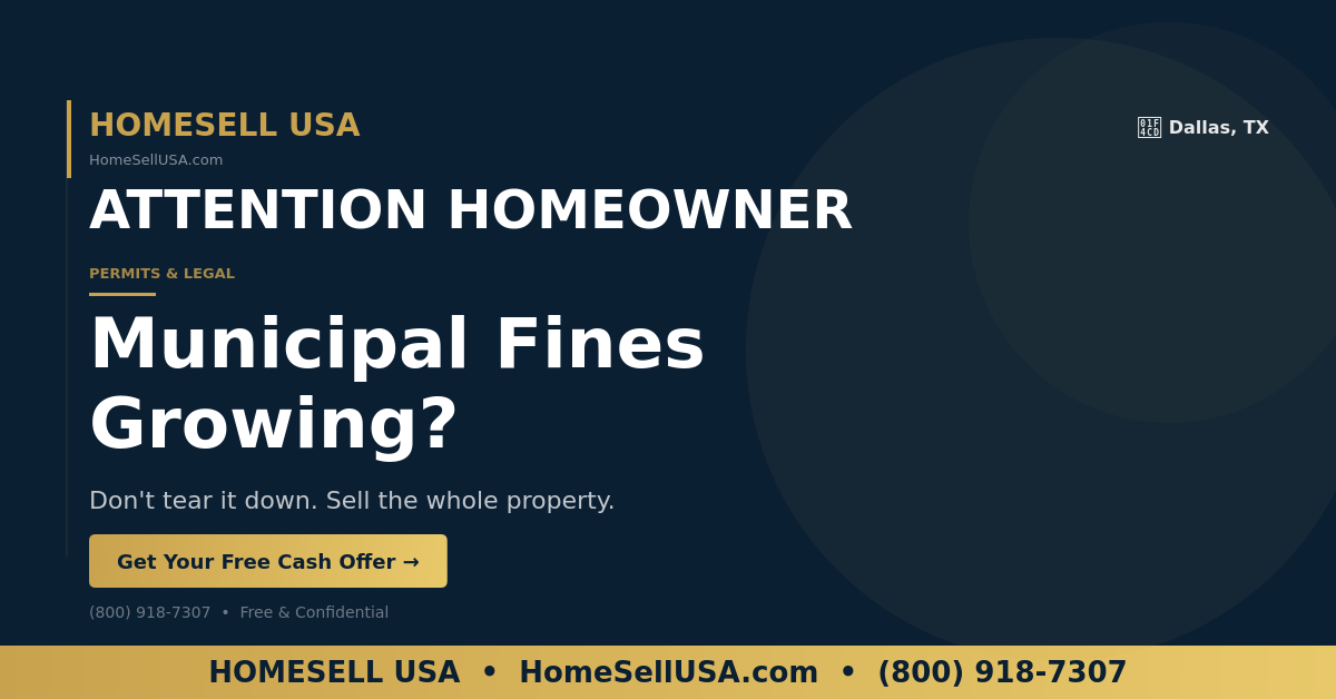 Municipal Fines Growing? - Dallas, TX - HOMESELL USA