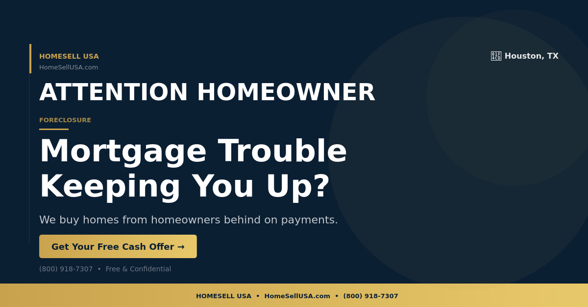 Mortgage Trouble Keeping You Up? - Houston, TX - HOMESELL USA