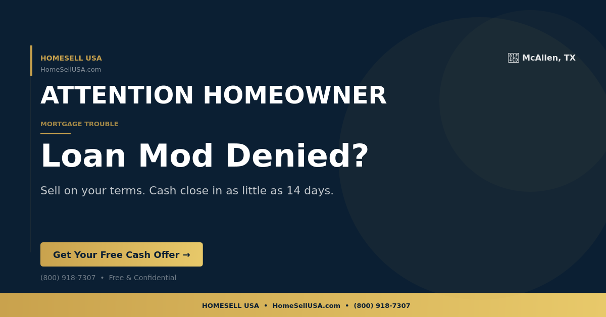 Loan Mod Denied? - McAllen, TX - HOMESELL USA