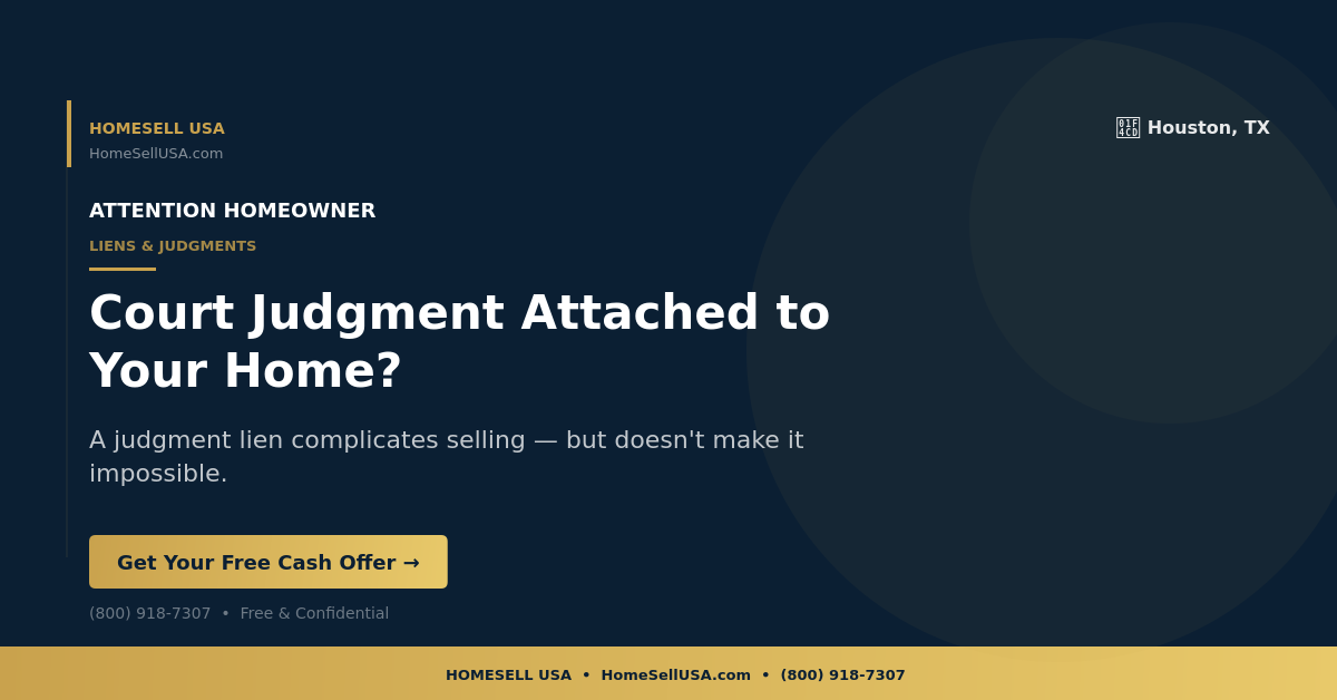 Court Judgment Attached to Your Home? - Houston, TX - HOMESELL USA